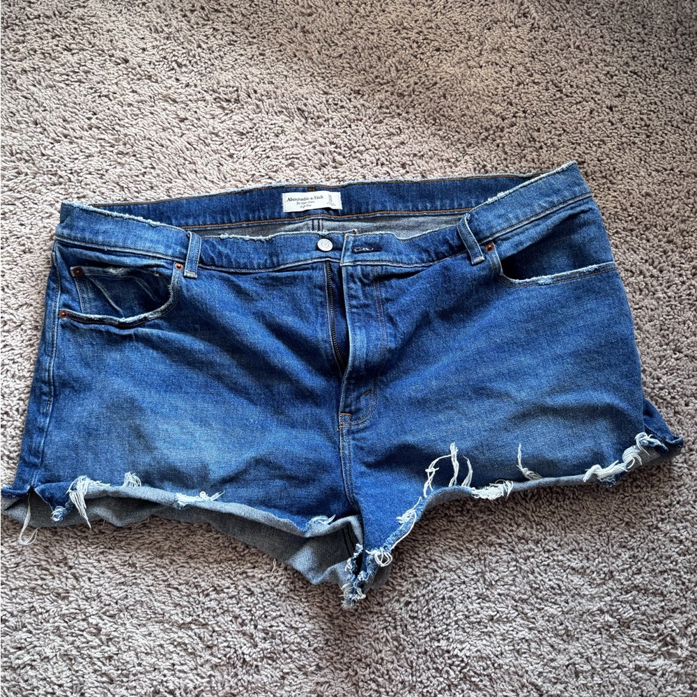 Abercrombie & Fitch Blue Jean Shorts Distressed Cut-Off